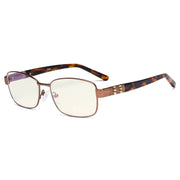 eyekeeper.com Blue Light Filter Eyeglasses with Crystal Accents Light Yellow Lenses LX19007-BB40 Eyeglasses White Smoke Brown / without magnification