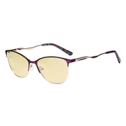 eyekeeper.com Blue Light Filter Eyeglasses with Crystals LX19014-BB40 Eyeglasses White Smoke Purple / without magnification
