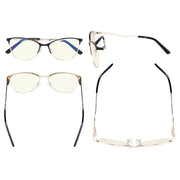 eyekeeper.com Blue Light Filter Eyeglasses with Crystals LX19014-BB40 Eyeglasses White Smoke Black / without magnification,Purple / without magnification,Red / without magnification