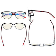 eyekeeper.com Blue Light Filter Eyeglasses with Crystals LX19020-BB40 Eyeglasses White Smoke Black / without magnification,Blue / without magnification,Red / without magnification