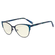 eyekeeper.com Blue Light Filter Glasses Cat-eye Eyewear LX19044-BB40 Eyeglasses White Smoke Blue / without magnification
