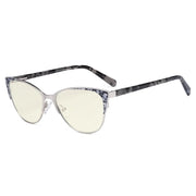 eyekeeper.com Blue Light Filter Glasses Cat-eye Eyewear LX19044-BB40 Eyeglasses White Smoke Silver / without magnification