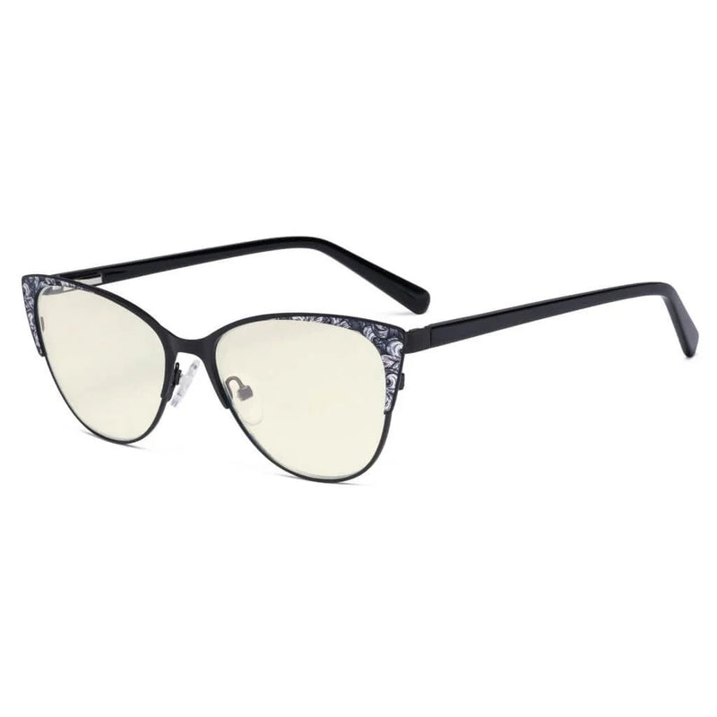 eyekeeper.com Blue Light Filter Glasses Cat-eye Eyewear LX19044-BB40 Eyeglasses White Smoke Black / without magnification