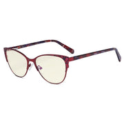 eyekeeper.com Blue Light Filter Glasses Cat-eye Eyewear LX19044-BB40 Eyeglasses White Smoke Red / without magnification