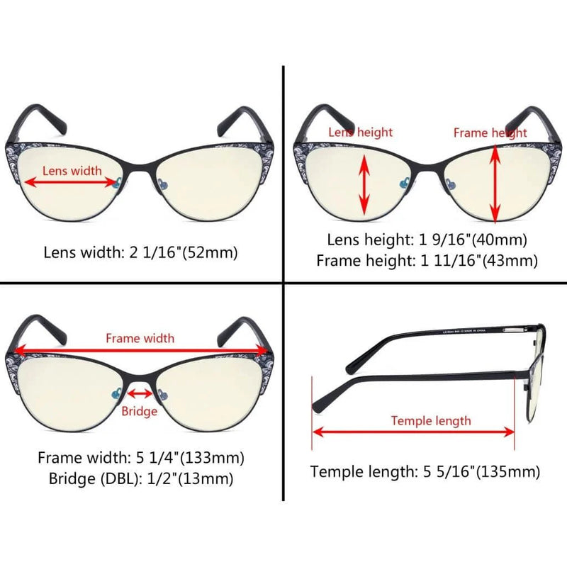 eyekeeper.com Blue Light Filter Glasses Cat-eye Eyewear LX19044-BB40 Eyeglasses White Smoke Black / without magnification,Blue / without magnification,Red / without magnification,Silver / without magnification