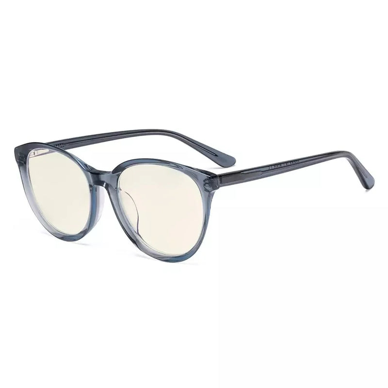 eyekeeper.com Blue Light Protection Glasses for Round Face BC1904-BB40 Eyeglasses White Smoke Grey / without magnification