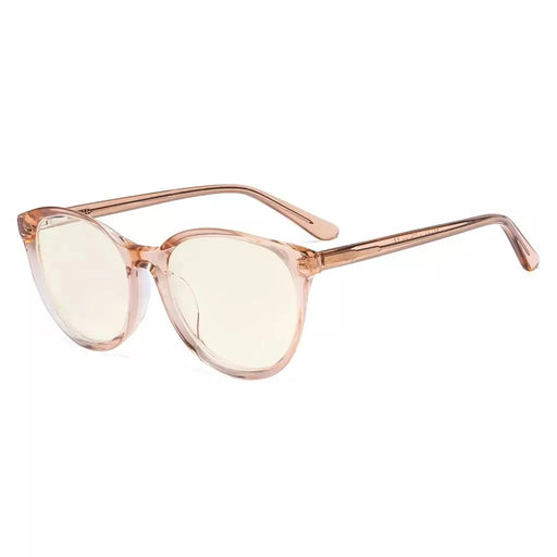 eyekeeper.com Blue Light Protection Glasses for Round Face BC1904-BB40 Eyeglasses White Smoke Champagne / without magnification