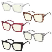 eyekeeper.com Blue Light Spectacles 5 Pack Oversized Reading Glasses UV2141 Eyeglasses White Smoke 5 Pairs Mix / without magnification,5 Pairs Mix / +0.50,5 Pairs Mix / +1.00,5 Pairs Mix / +1.25,5 Pairs Mix / +1.50,5 Pairs Mix / +1.75,5 Pairs Mix / +3.50,5 Pairs Mix / +4.00