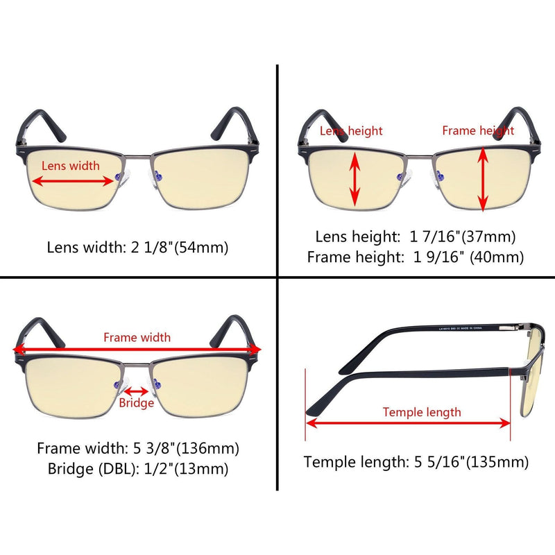 eyekeeper.com Blue Light Blocking Eyeglasses Yellow Tinted Lenses LX19010-BB60 Eyeglasses Dark Slate Gray Black / without magnification,Blue / without magnification,Brown / without magnification