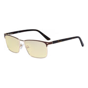 eyekeeper.com Blue Light Blocking Eyeglasses Yellow Tinted Lenses LX19010-BB60 Eyeglasses Wheat Brown / without magnification