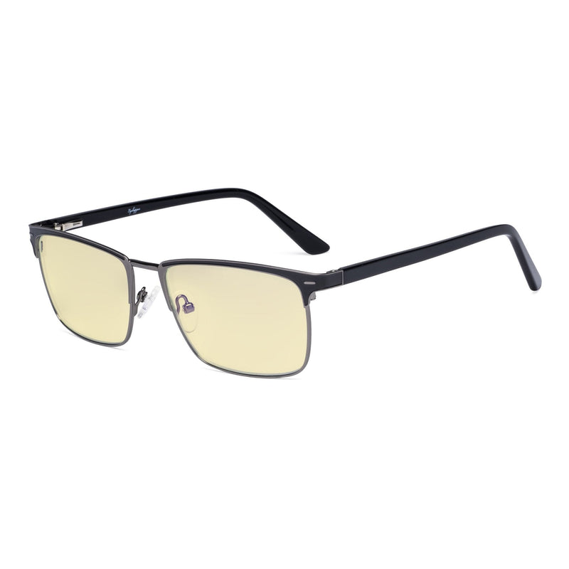 eyekeeper.com Blue Light Blocking Eyeglasses Yellow Tinted Lenses LX19010-BB60 Eyeglasses White Smoke Black / without magnification