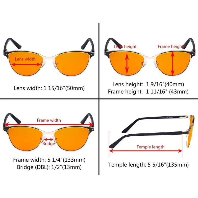 eyekeeper.com Bluelight Glassess Vintage Style Cat-eye Eyeglasses LX19009-BB98 Eyeglasses White Smoke Black / without magnification,Purple / without magnification,Red / without magnification