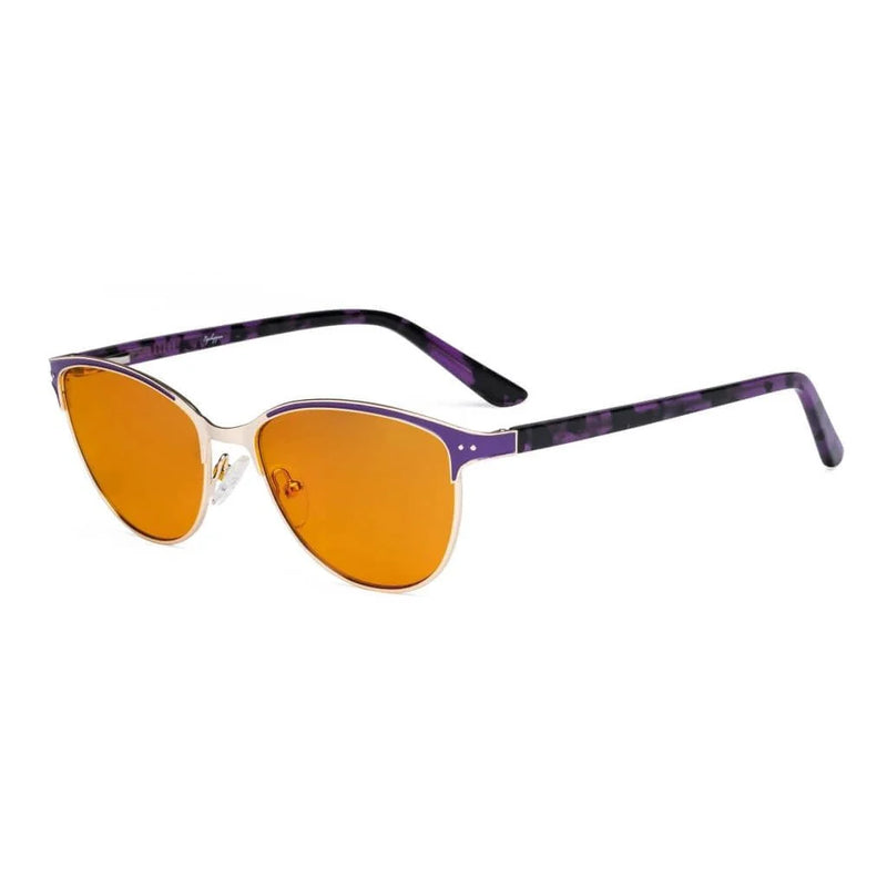 eyekeeper.com Bluelight Glassess Vintage Style Cat-eye Eyeglasses LX19009-BB98 Eyeglasses White Smoke Purple / without magnification