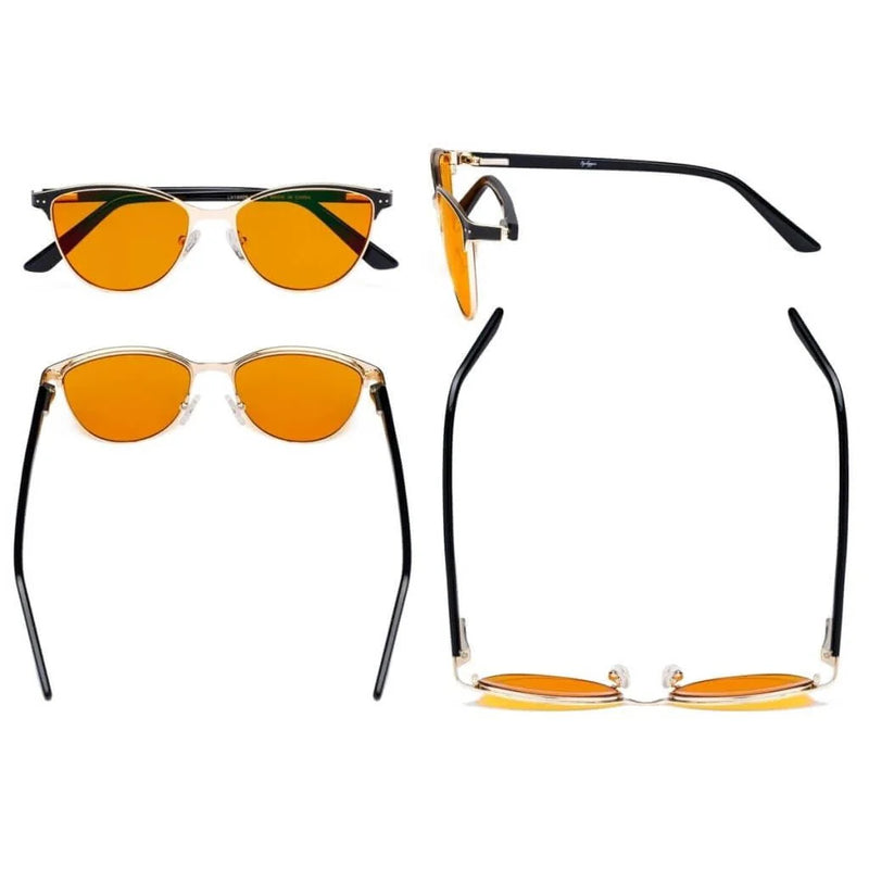 eyekeeper.com Bluelight Glassess Vintage Style Cat-eye Eyeglasses LX19009-BB98 Eyeglasses White Smoke Black / without magnification,Purple / without magnification,Red / without magnification