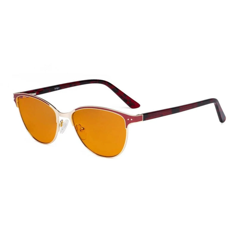 eyekeeper.com Bluelight Glassess Vintage Style Cat-eye Eyeglasses LX19009-BB98 Eyeglasses White Smoke Red / without magnification