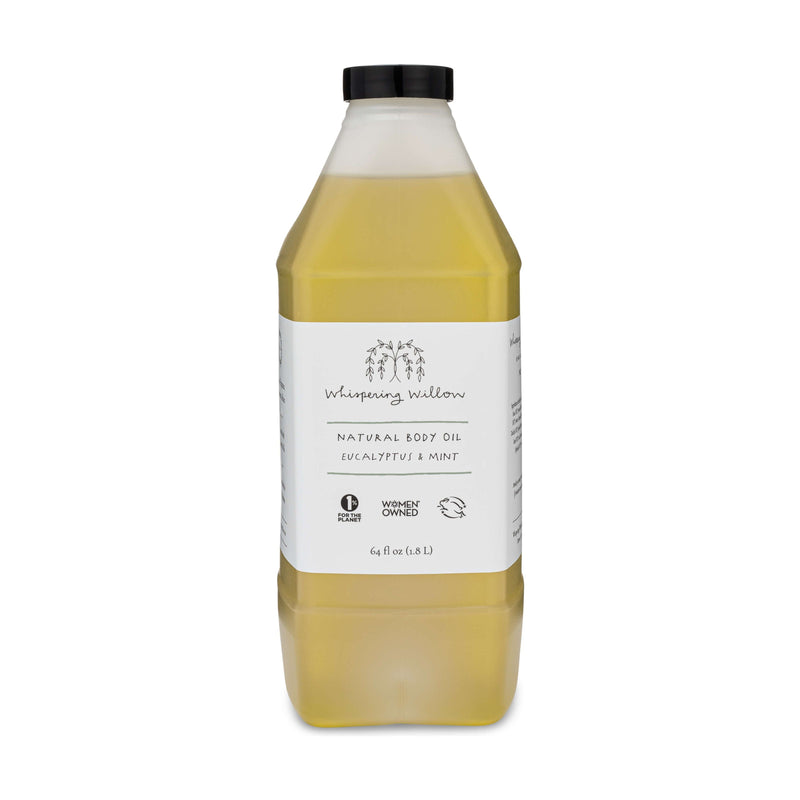 Whispering Willow Eucalyptus & Mint Body Oil Bulk Refill Body Oil Light Gray Without Pump,With Pump
