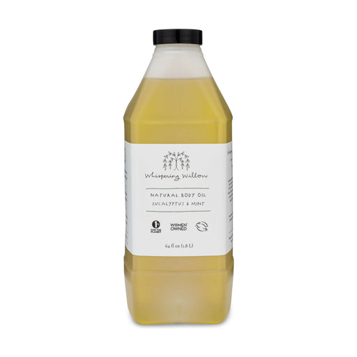 Whispering Willow Eucalyptus & Mint Body Oil Bulk Refill Body Oil Light Gray Without Pump,With Pump