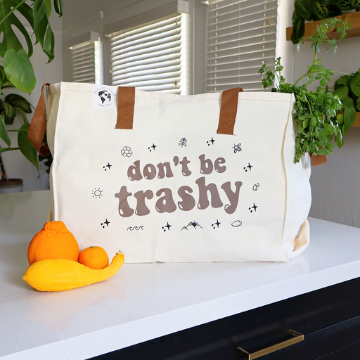Love of Earth Co. “Don’t be trashy” XL Tote Bag Lavender