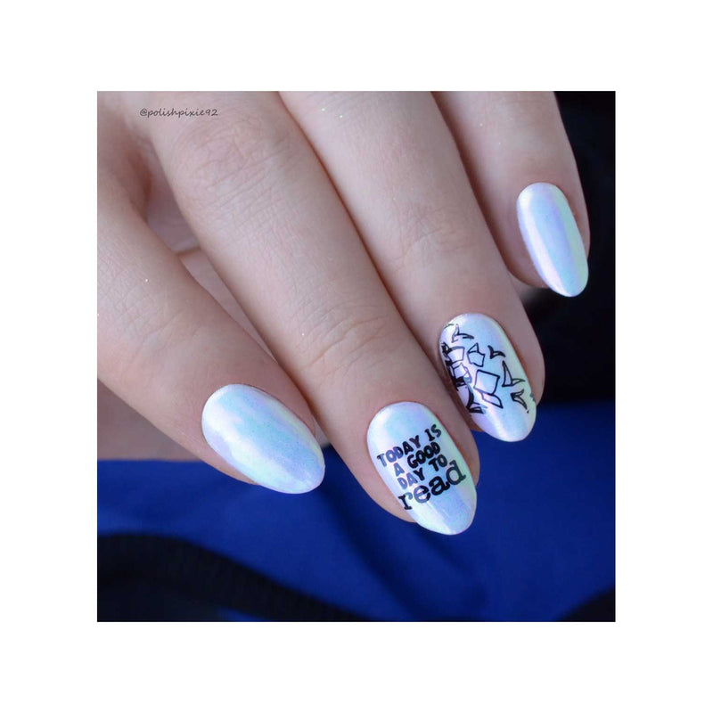 UberChic Beauty Just One More Chapter Stamping Plate Dark Gray