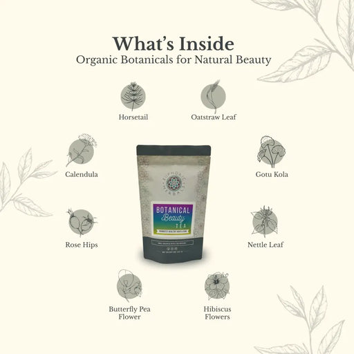 Euphoric Herbals Botanical Beauty Tea Herbal Tea Seashell 60 Cup Servings,30 Cup Servings