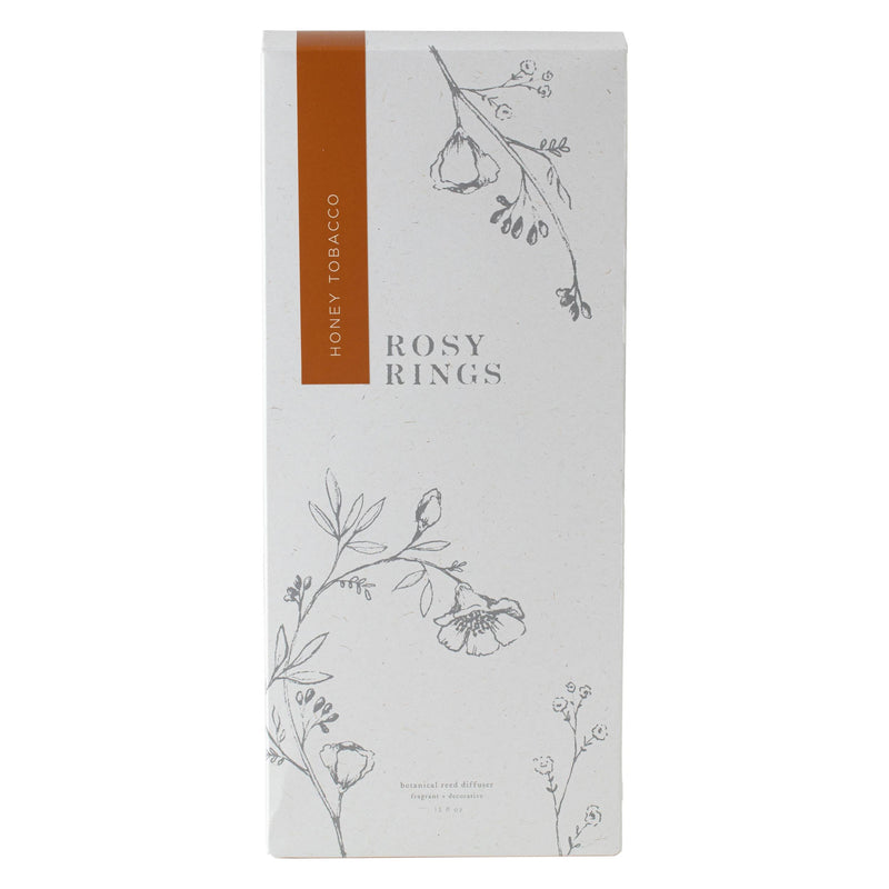 Rosy Rings Signature Botanical Reed Diffuser - Honey Tobacco 13oz Botanical Diffuser Light Gray