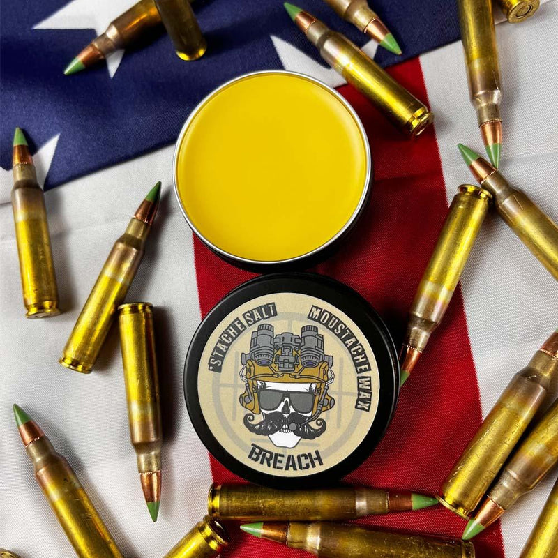 Stache Salt Moustache Wax Breach Moustache Wax- Strong Hold Moustache Wax Gray