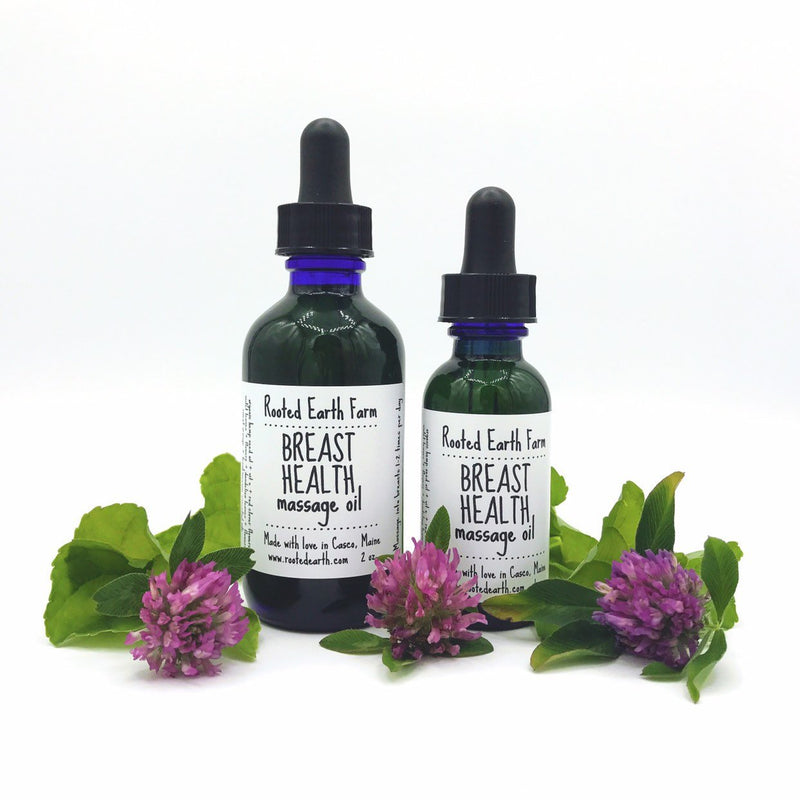 Rooted Earth Farm + Apothecary Breast Health Massage Oil Bath + Body Oils White Smoke 1 oz,2 oz