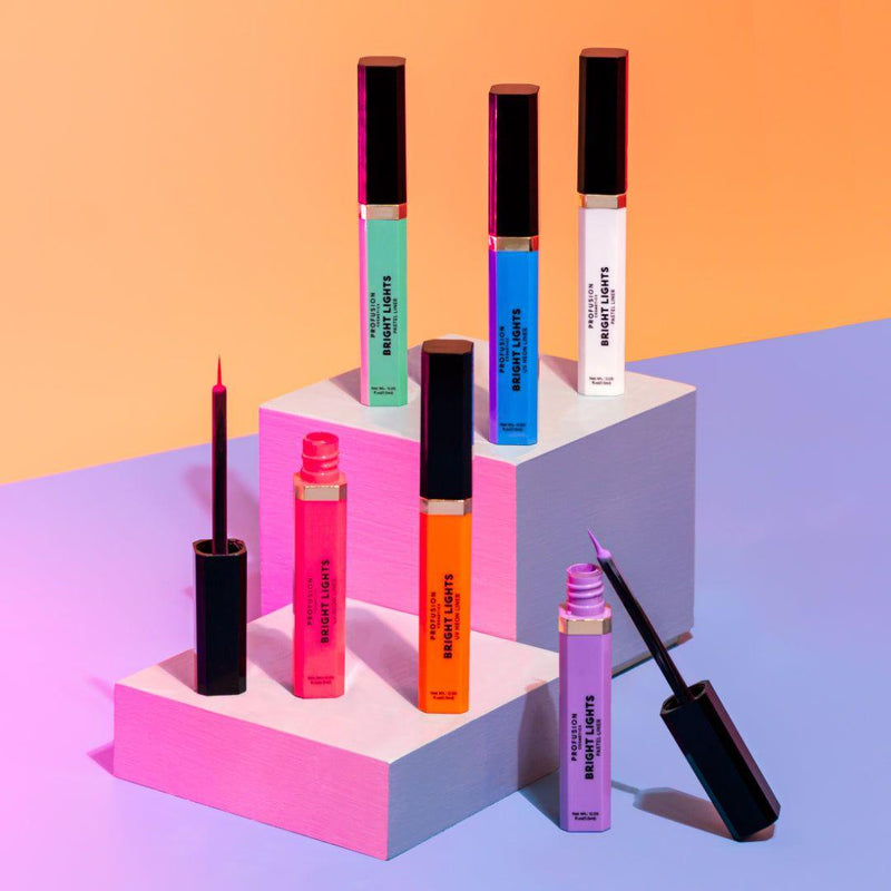 Profusion Cosmetics Bright Lights | Neon & Pastel Graphic Liners Eyes Tan Blue,Pink,Orange,Lavender,Mint,White