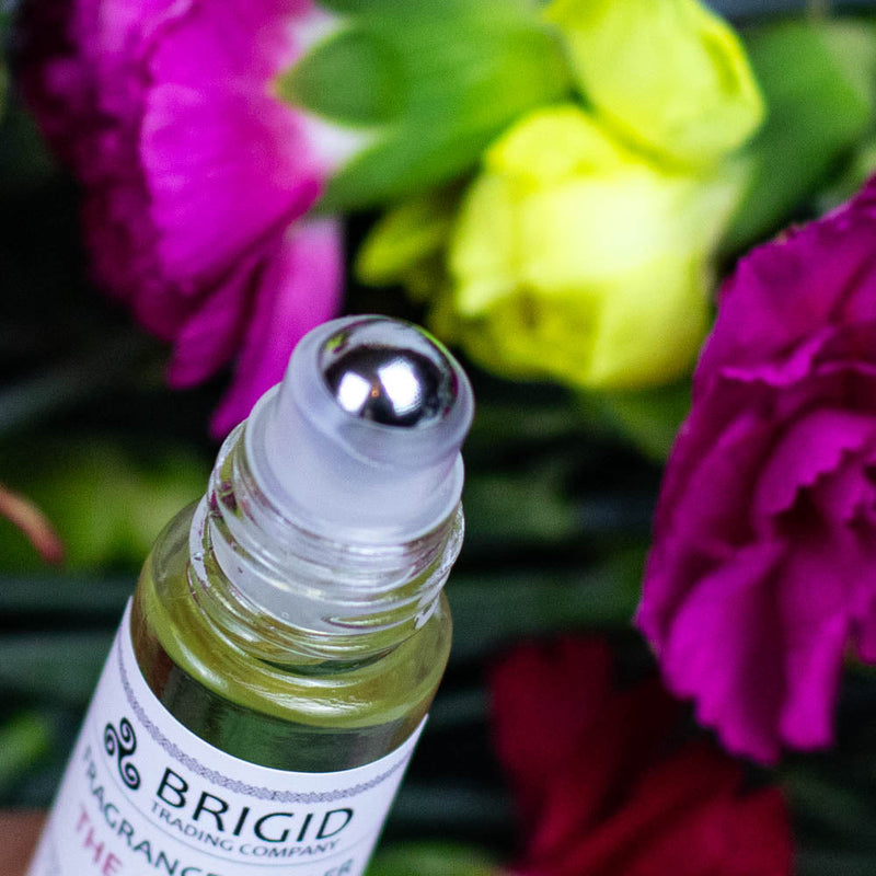 Brigid Trading Company Natural Fragrance Roller Bottles - Featuring Our Unique Fragrances perfume Black Ostara - Heather, Rosemary, and Black Pepper,The Florist - Jasmine, Ylang Ylang, Helichrysum, and Sandalwood,Forest Blend - Balsam, Pine, Citrus, Juniper Berry,Sleep Blend - Lavender, Chamomile, and Vanilla,Herbal Blend - Frankincense, Rosemary, Myrtle,Ca