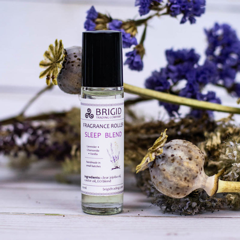 Brigid Trading Company Natural Fragrance Roller Bottles - Featuring Our Unique Fragrances perfume Light Gray Sleep Blend - Lavender, Chamomile, and Vanilla