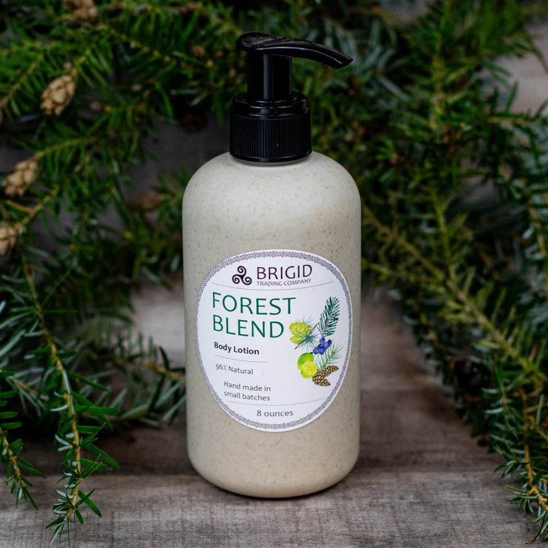 Brigid Trading Company Forest Blend Natural Body Lotion - Juniper, Pine, Balsam, Cedar, and Lime Body Lotion Black 2 ounce,4 ounce,8 ounce,8 ounce w/Gift Box
