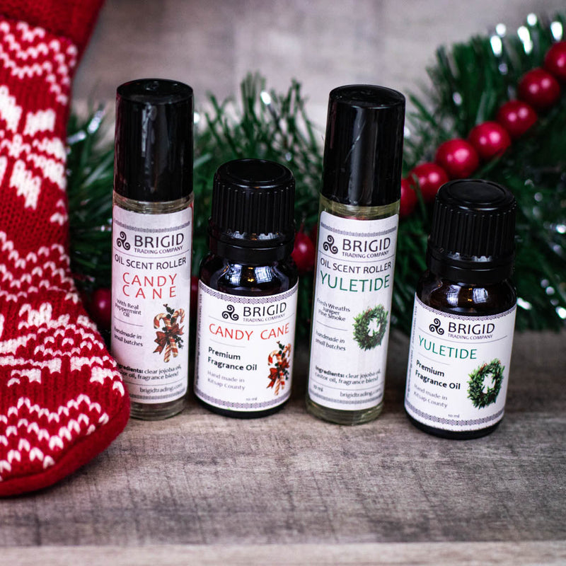 Brigid Trading Company Natural Fragrance Roller Bottles - Featuring Our Unique Fragrances perfume Black Ostara - Heather, Rosemary, and Black Pepper,The Florist - Jasmine, Ylang Ylang, Helichrysum, and Sandalwood,Forest Blend - Balsam, Pine, Citrus, Juniper Berry,Sleep Blend - Lavender, Chamomile, and Vanilla,Herbal Blend - Frankincense, Rosemary, Myrtle,Ca