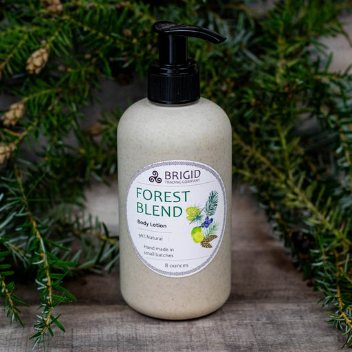 Brigid Trading Company Forest Blend Natural Body Lotion - Juniper, Pine, Balsam, Cedar, and Lime Body Lotion Black 2 ounce,4 ounce,8 ounce,8 ounce w/Gift Box