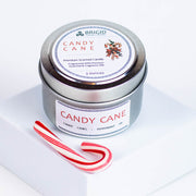 Brigid Trading Company Candy Cane Soy Wax Candle - Peppermint and Candy Canes Premium Scented Candle White Smoke 3oz pewter tin