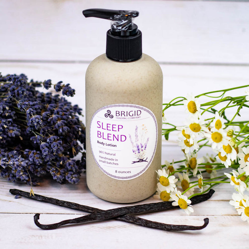 Brigid Trading Company Sleep Blend Natural Body Lotion - Lavender, Chamomile, and Vanilla Body Lotion Lavender 2 ounce,4 ounces,8 ounces,8 ounce w/Gift Box