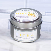 Brigid Trading Company Litha Soy Wax Candle – Lemon & Orange Natural Candle for the Summer Solstice Aromatherapy Candle Lavender 7oz amber jar,3oz pewter tin