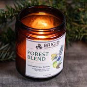 Brigid Trading Company Forest Blend Soy Wax Candle - Juniper, Pine, Balsam, Cedar, and Lime Aromatherapy Candle Black 7oz amber jar,3oz pewter tin