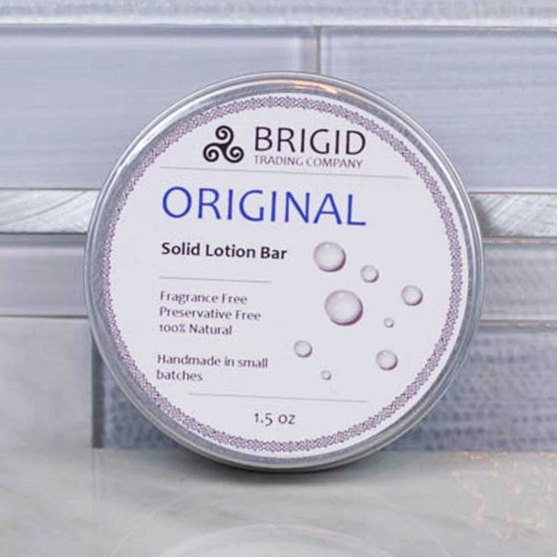 Brigid Trading Company Solid Natural Lotion Bars - Shea Butter - 96-100% Natural Lotion Bars Gray Original (Fragrance Free)