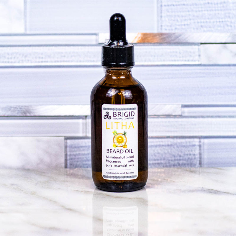 Brigid Trading Company Litha Beard Oil – Natural Citrus Beard Oil, Lemon & Orange Beard Oil Lavender 2 oz,1 oz