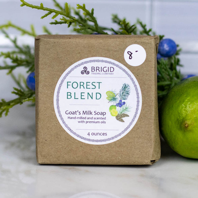 Brigid Trading Company Natural Goat Milk Soap Natural Soap Gray Forest Blend - Juniper, Pine, Balsam, Cedar & Lime (Goat Milk)