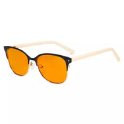 eyekeeper.com Browline Blue Light Blocking Eyeglasses LX19002-BB98 Eyeglasses White Smoke Black Gold / without magnification