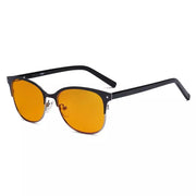 eyekeeper.com Browline Blue Light Blocking Eyeglasses LX19002-BB98 Eyeglasses White Smoke Black Gunmetal / without magnification