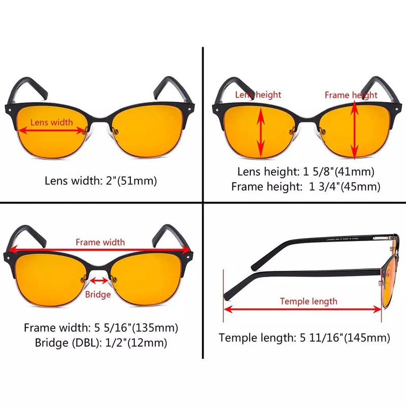 eyekeeper.com Browline Blue Light Blocking Eyeglasses LX19002-BB98 Eyeglasses White Smoke Black Gold / without magnification,Black Gunmetal / without magnification,Red / without magnification