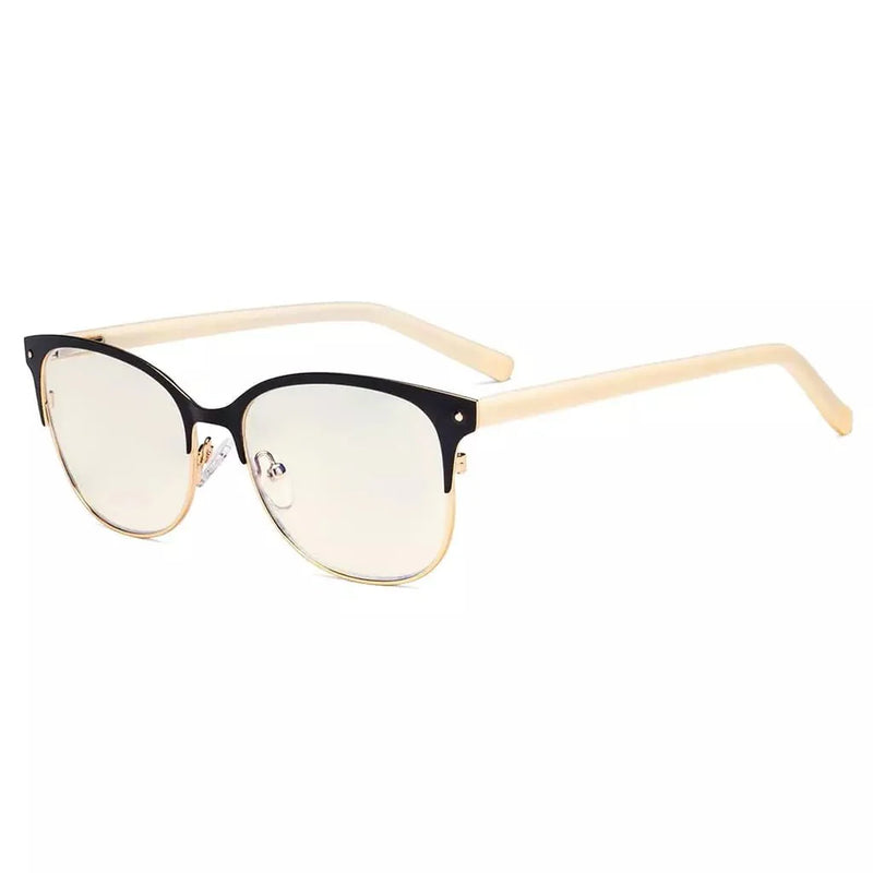 eyekeeper.com Browline Blue Light Filter Eyeglasses LX19002-BB40 Eyeglasses White Smoke Black Gunmetal / without magnification