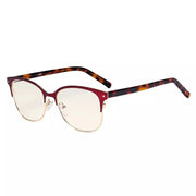 eyekeeper.com Browline Blue Light Filter Eyeglasses LX19002-BB40 Eyeglasses White Smoke Red / without magnification