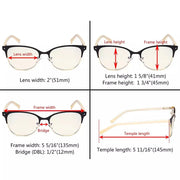 eyekeeper.com Browline Blue Light Filter Eyeglasses LX19002-BB40 Eyeglasses White Smoke Black Gold / without magnification,Black Gunmetal / without magnification,Red / without magnification