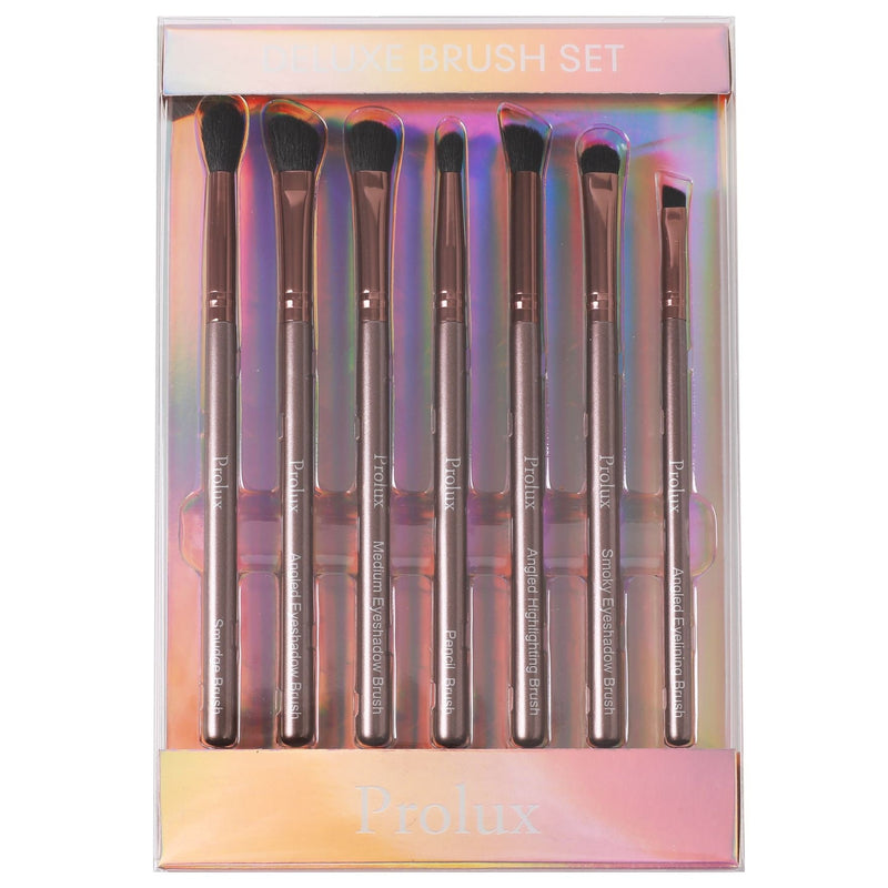 Prolux Cosmetics Deluxe Eye Essentials 7pc Brush Set Dim Gray