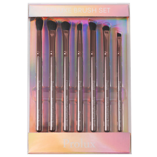 Prolux Cosmetics Deluxe Eye Essentials 7pc Brush Set Dim Gray