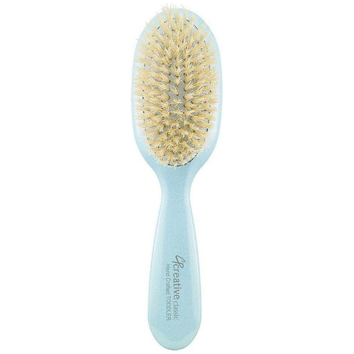 Creative Pro Hair Tools Classic Toddler/Baby Soft Boar Bristle Hair Brush-Colors-Blue-Pink-Silver Hair Brush White Smoke Blue