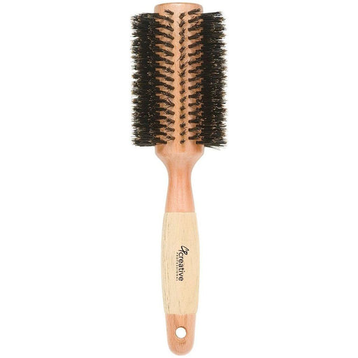 Creative Pro Hair Tools Eco-Friendly Boar Bristle Round Hair Brush Hair Brush White Smoke CR4XX (2.75")